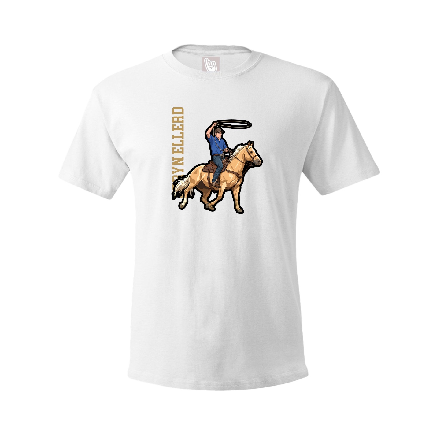 Youth Tee — Name Vertical in White