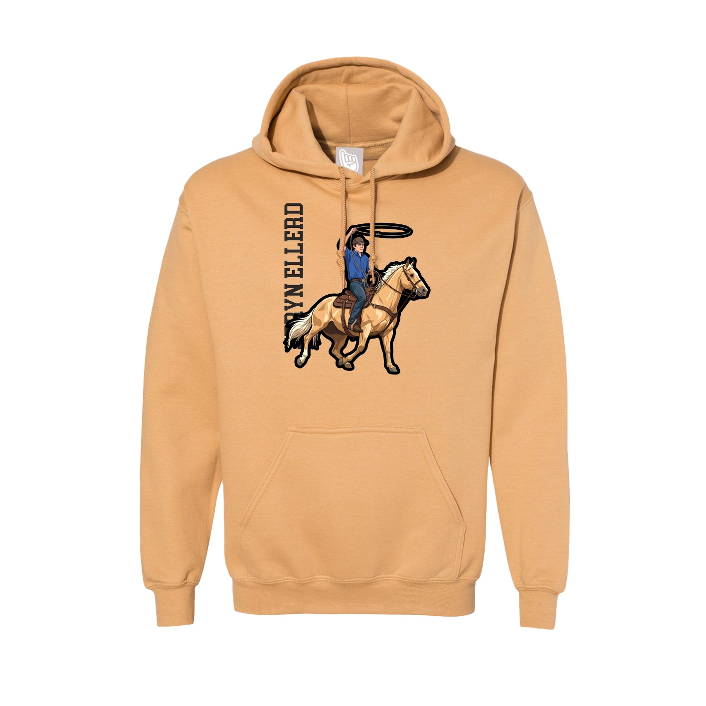 Hoodie — Name Vertical in Vegas Gold