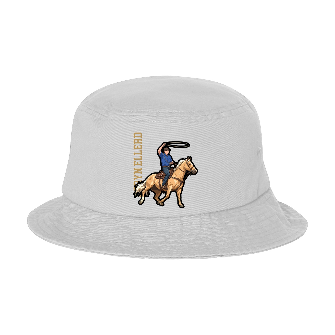Bucket Cap — Name Vertical in White