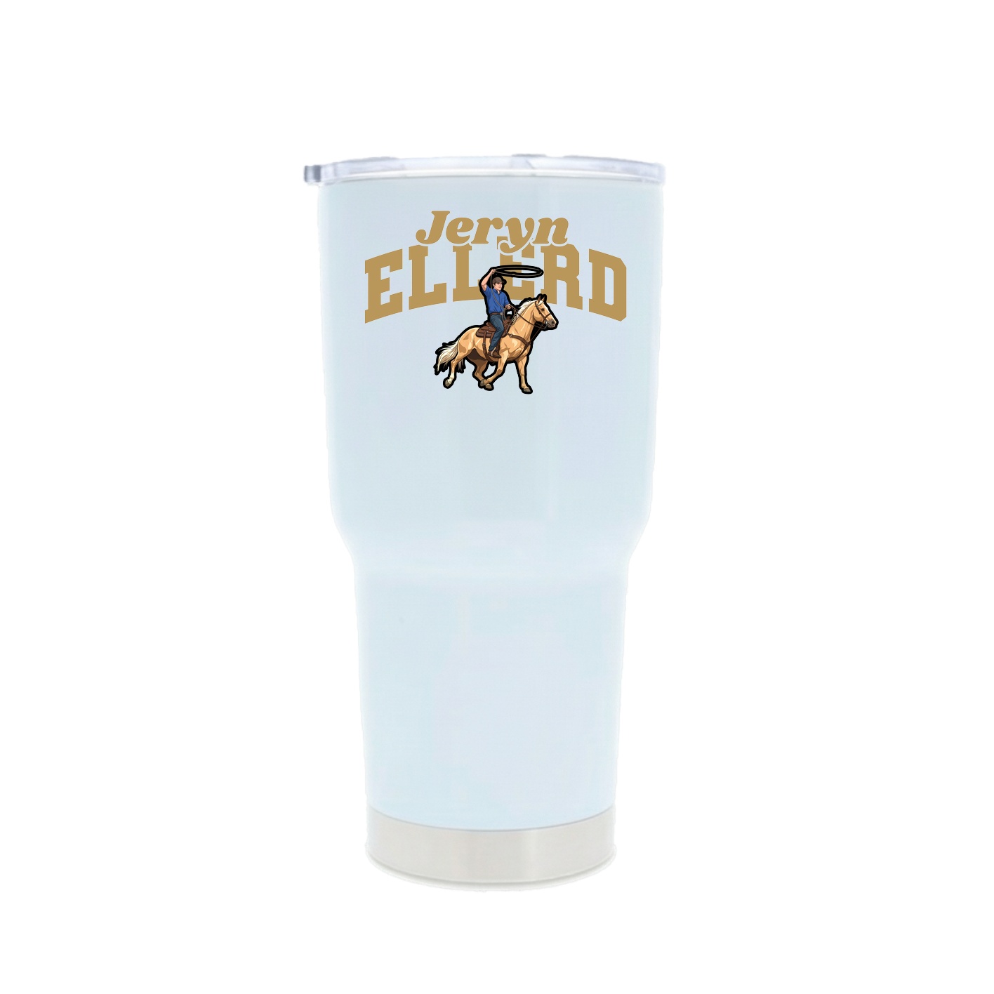 30oz Stainless Steel Tumbler — Signature Arch in White