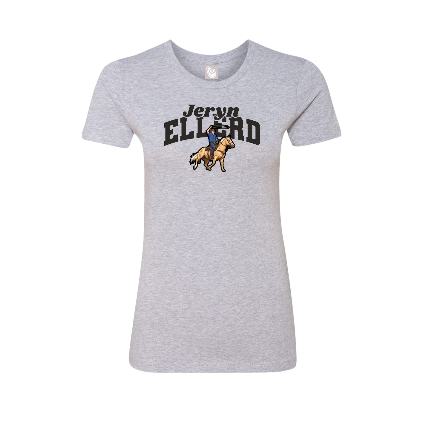 Fitted Women's Tee — Signature Arch in Grey