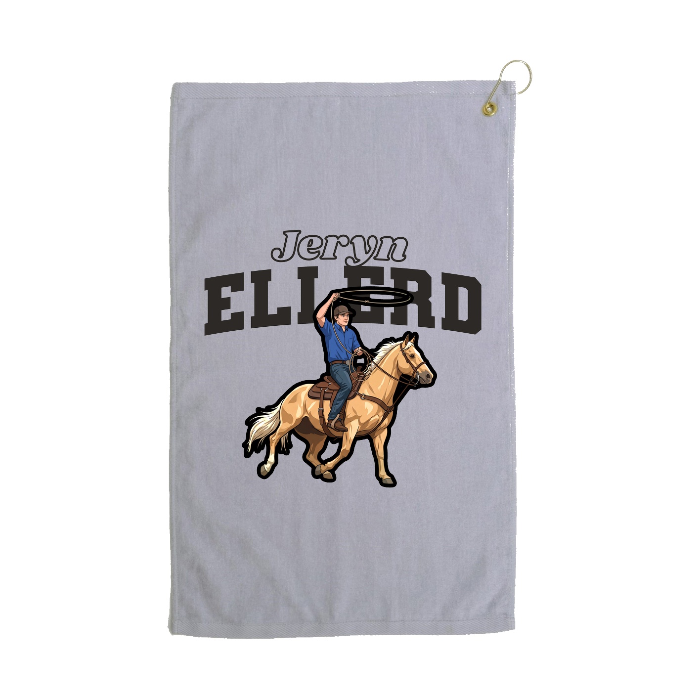 Golf Towel — Name Arch in Grey