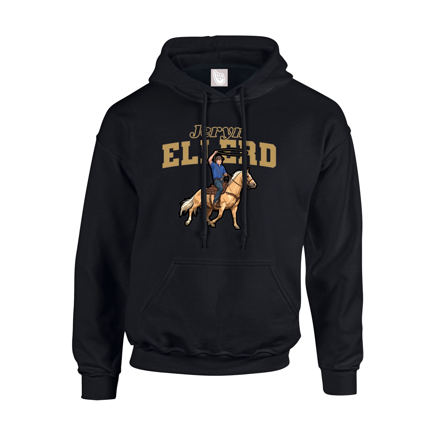 Youth Hoodie — Name Arch in Black