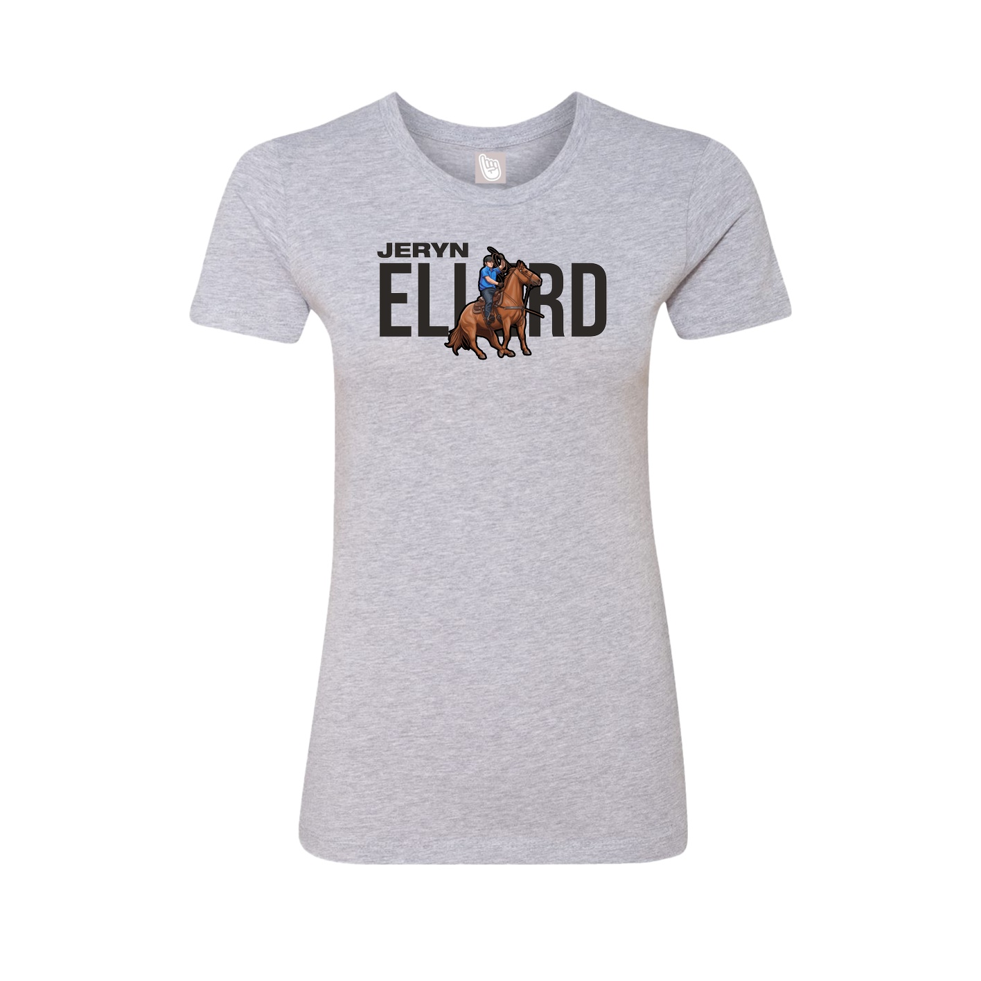 Fitted Women's Tee — Player Name in Grey