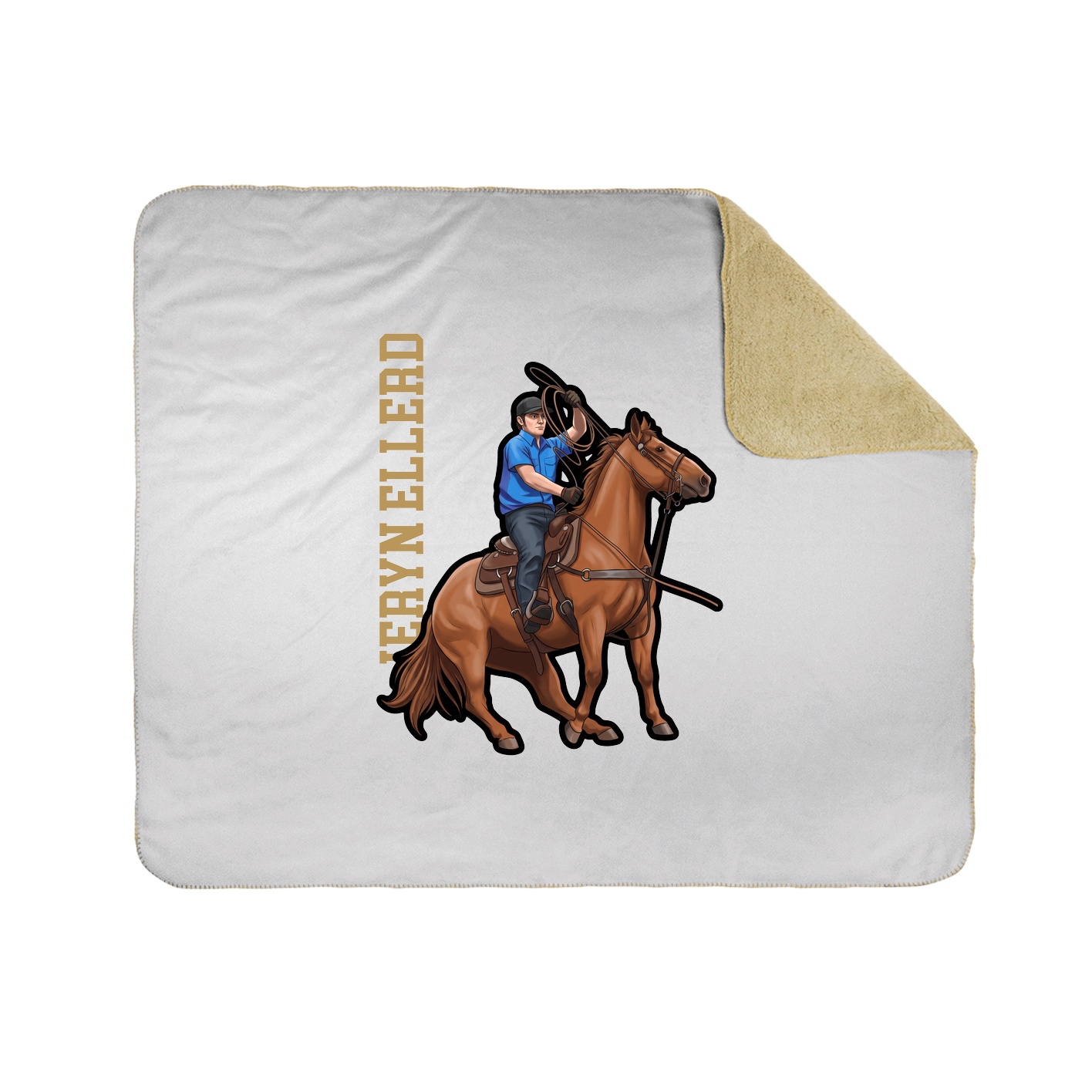 Throw Blanket — Name Vertical in White