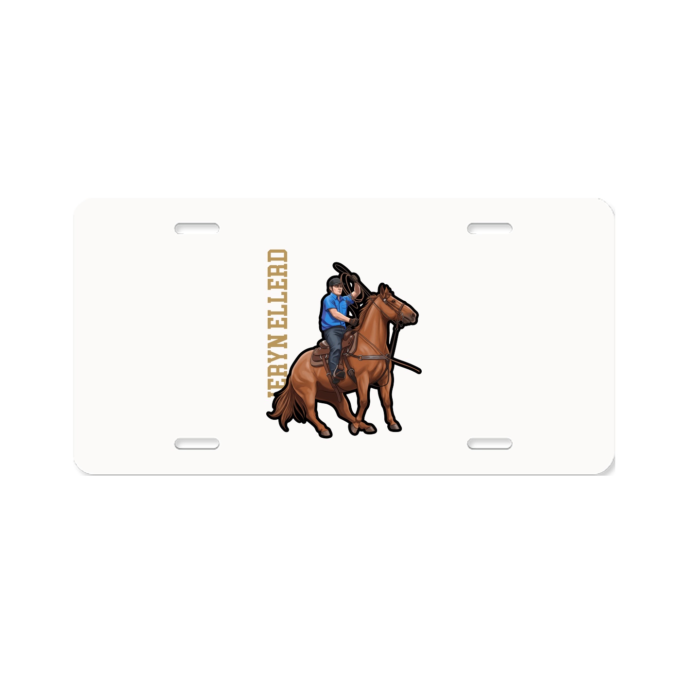 License Plate — Name Vertical in Classic