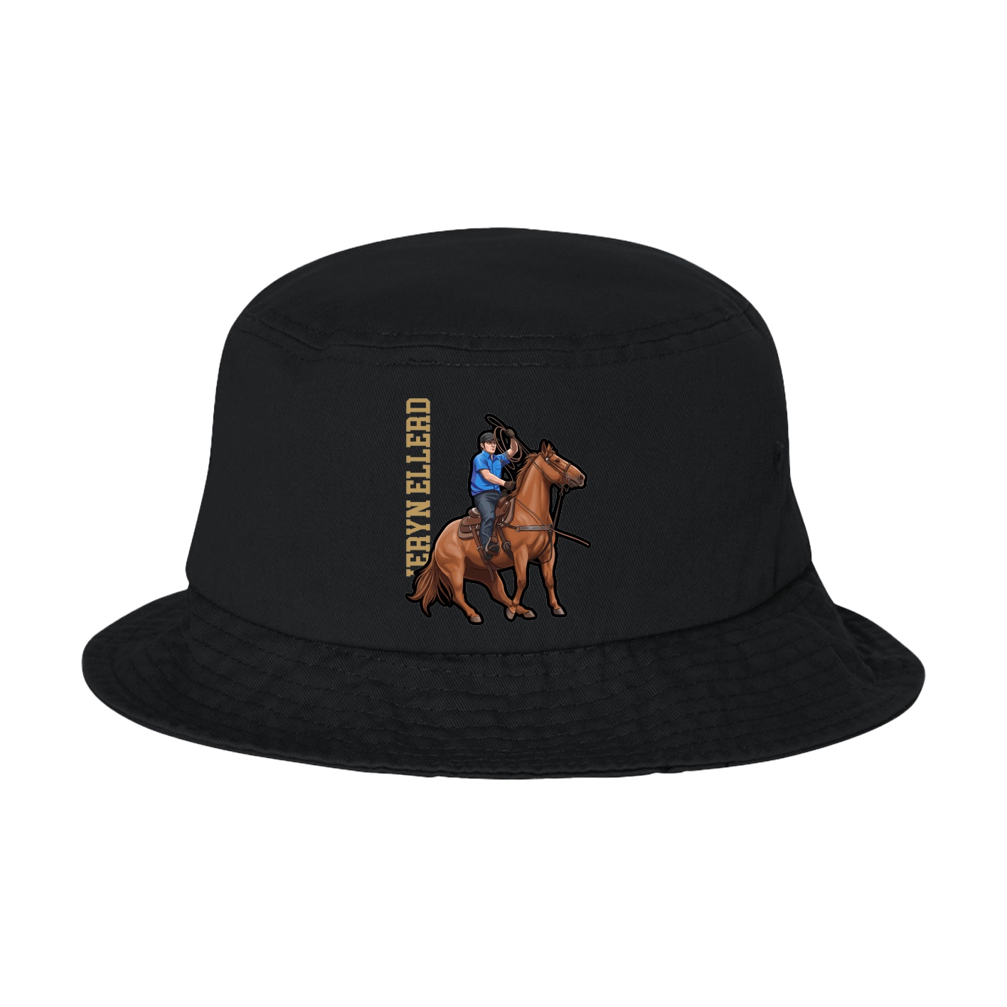 Bucket Cap — Name Vertical in Black