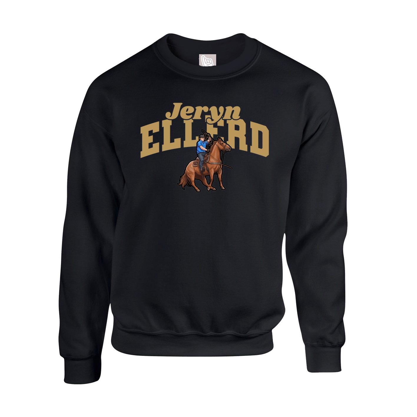 Fleece Crew — Signature Arch in Black