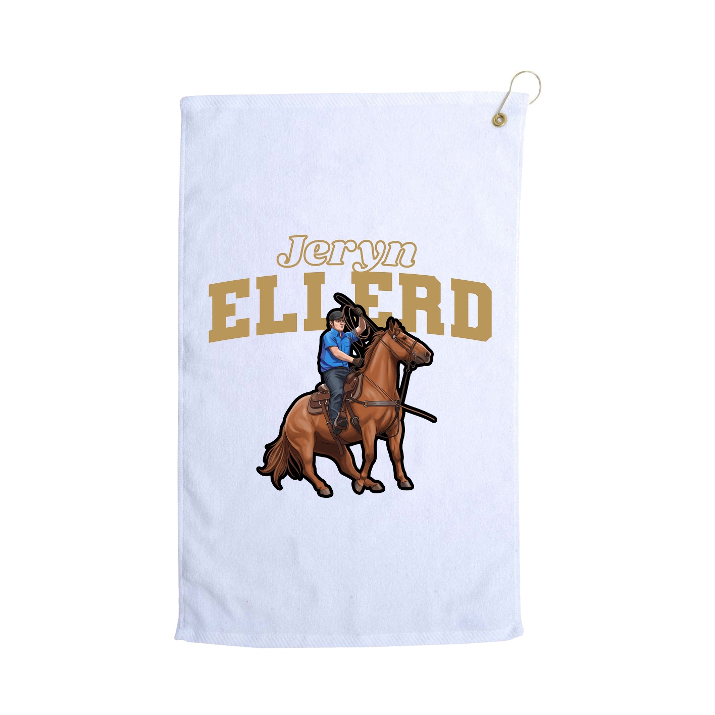 Golf Towel — Name Arch in White