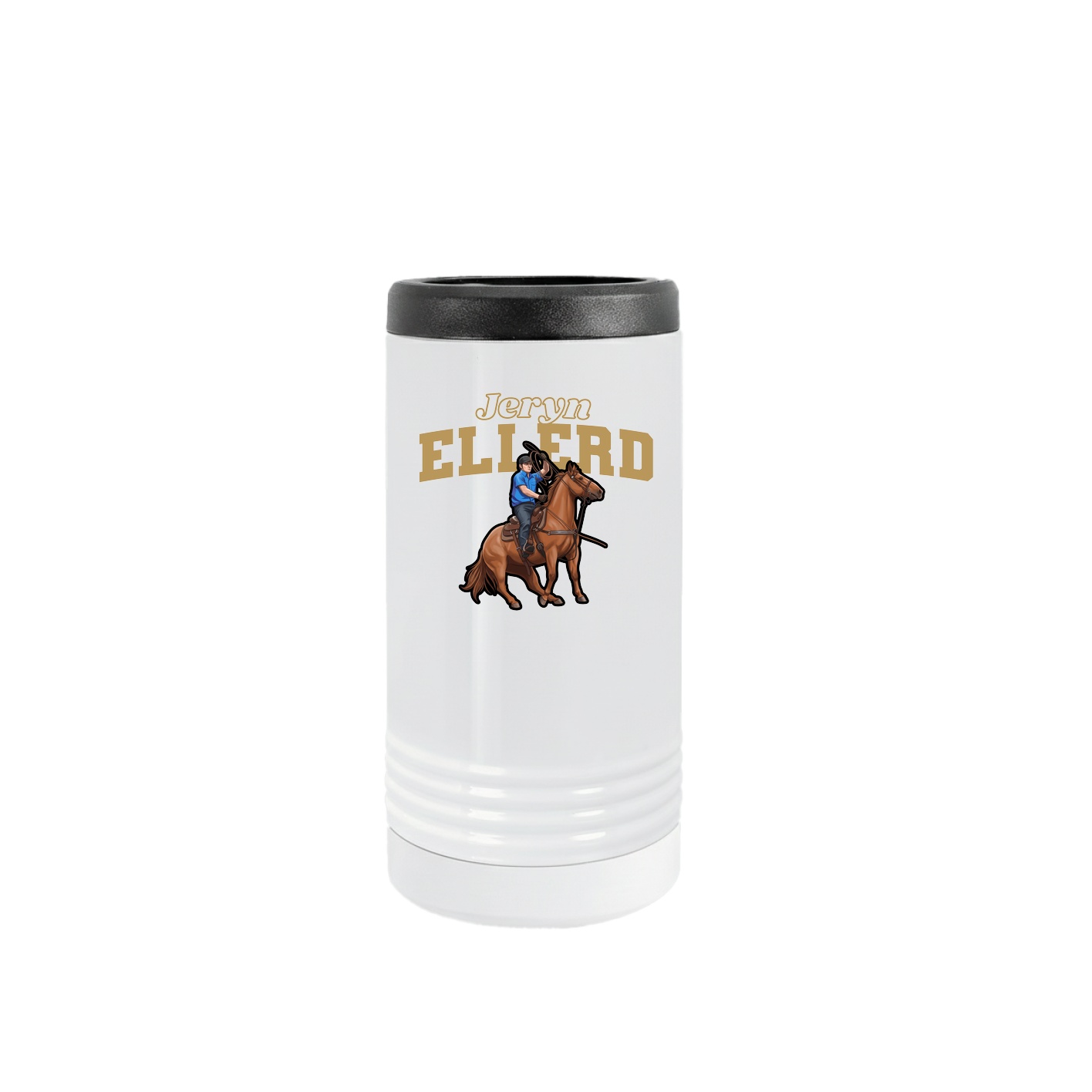 Slim Beverage Holder — Name Arch in White