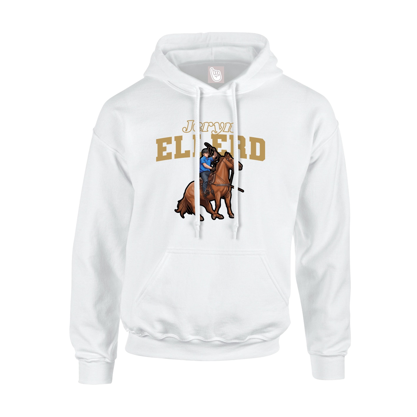 Hoodie — Name Arch in White