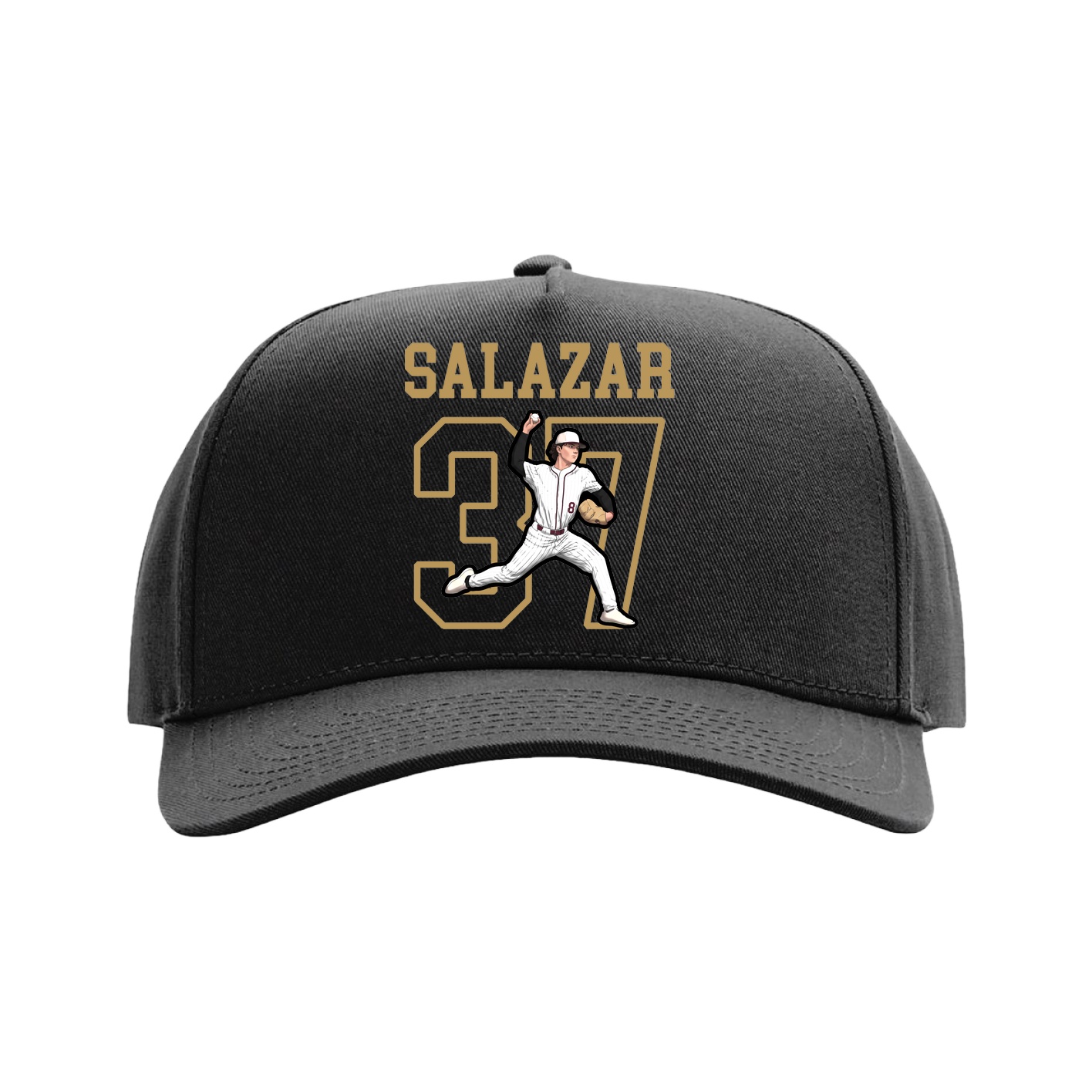 Full Fabric Five-Panel Champ Cap — Shirsey in Black
