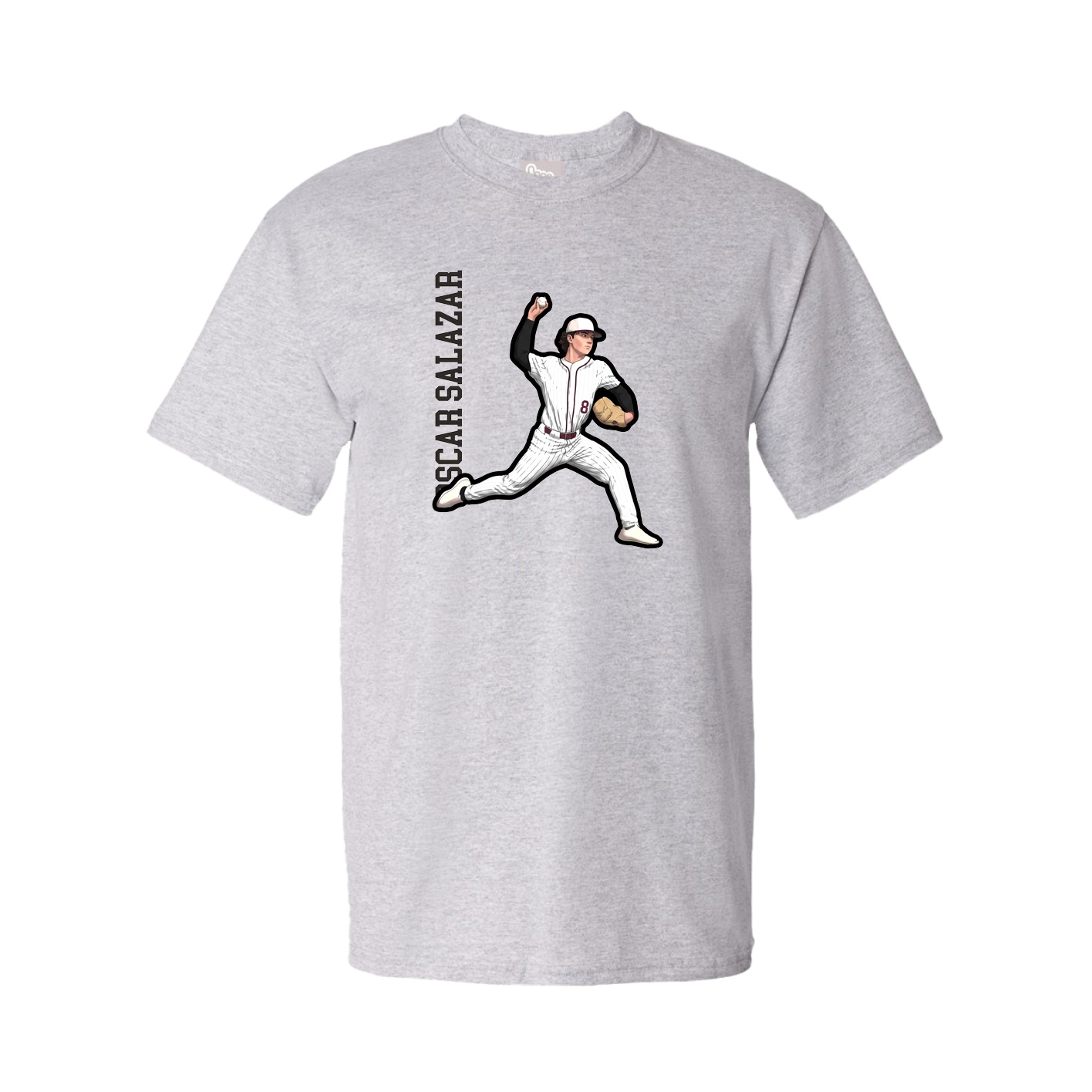 Youth Tee — Name Vertical in Grey