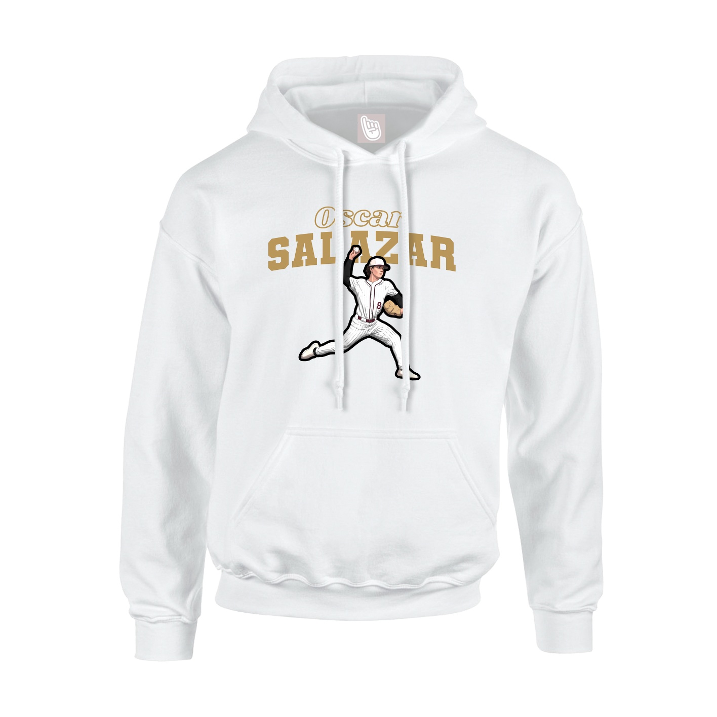 Hoodie — Name Arch in White