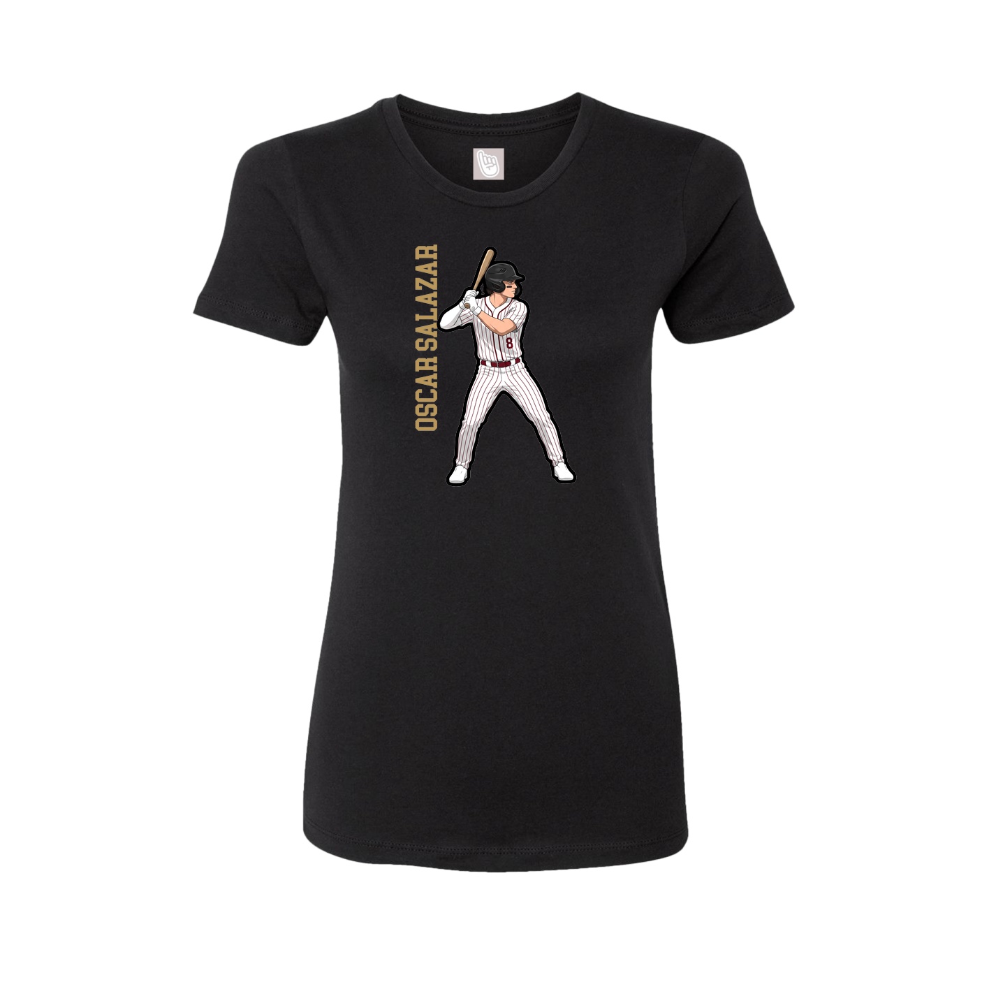 Fitted Women's Tee — Name Vertical in Black