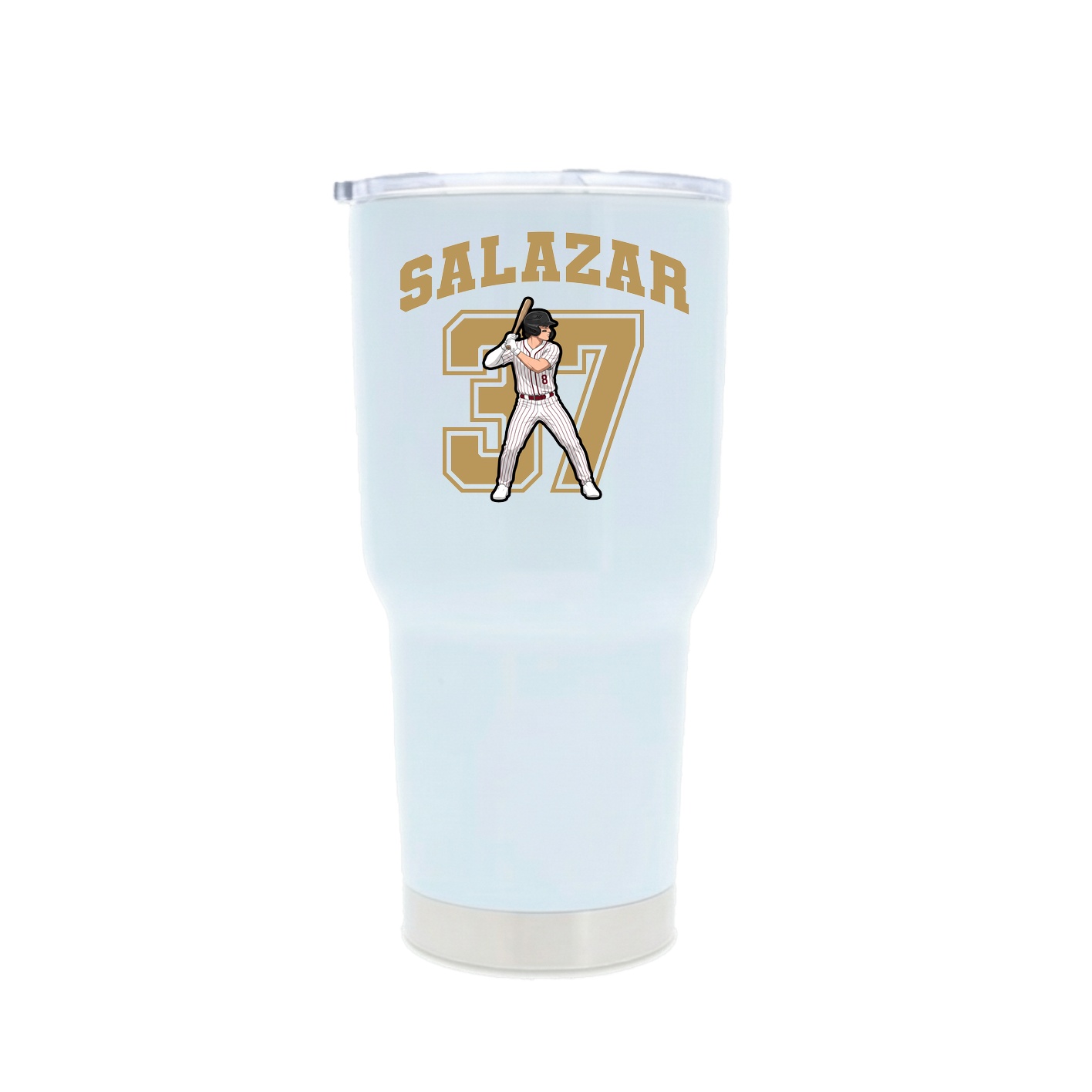 30oz Stainless Steel Tumbler — Number in White