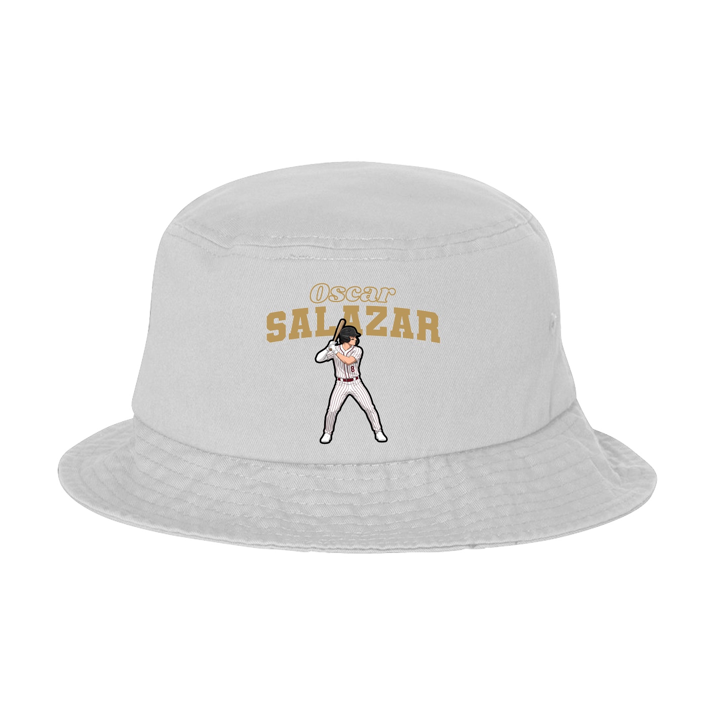 Bucket Cap — Name Arch in White