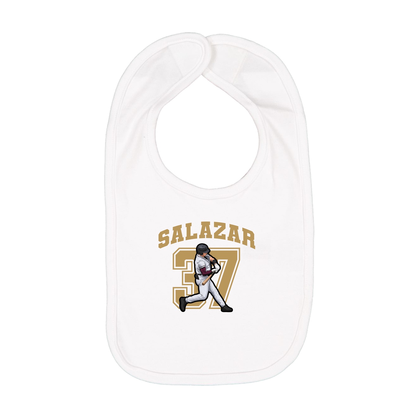 Infant Bib — Number in White