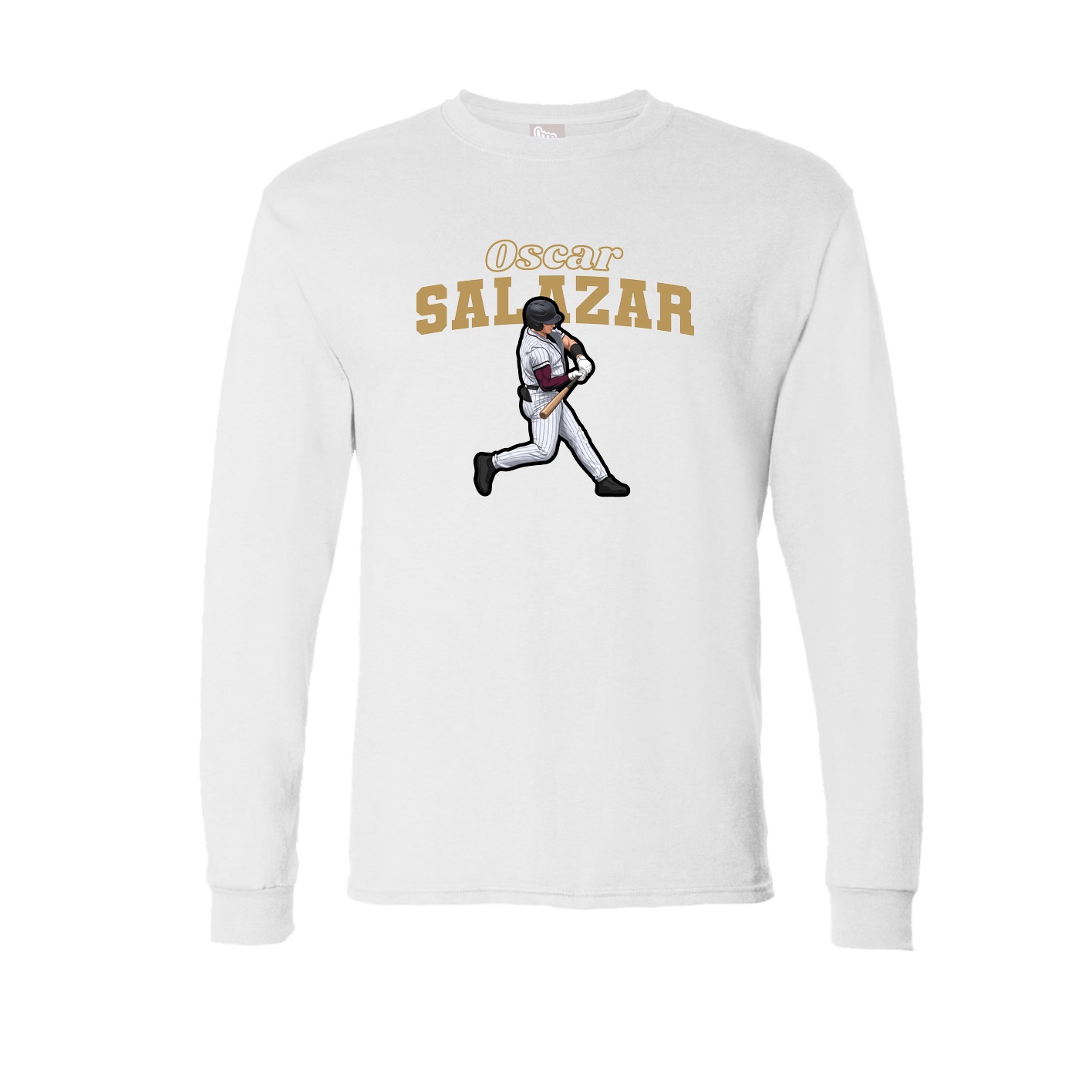 Long Sleeve Tee — Name Arch in White