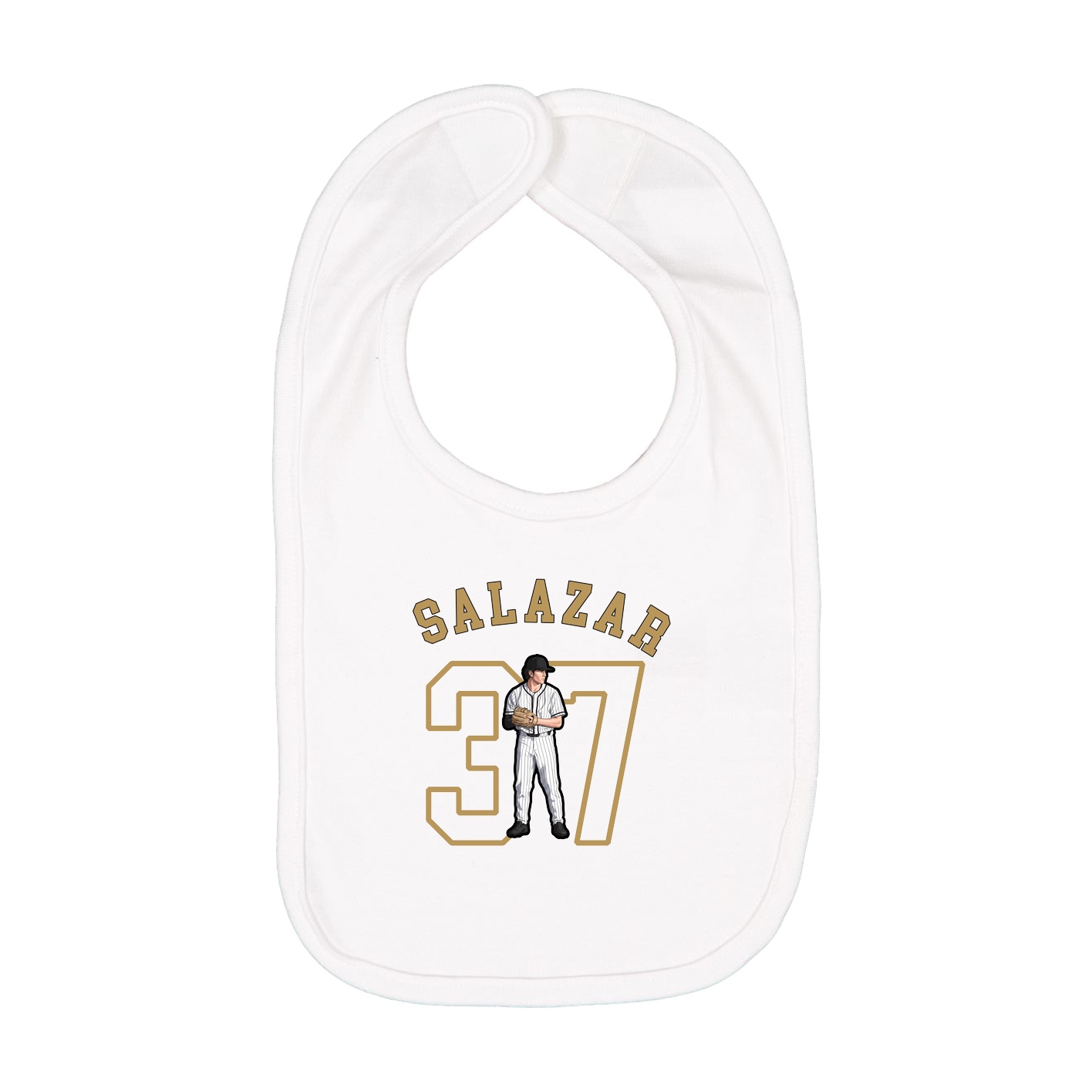 Infant Bib — Shirsey Arch in White