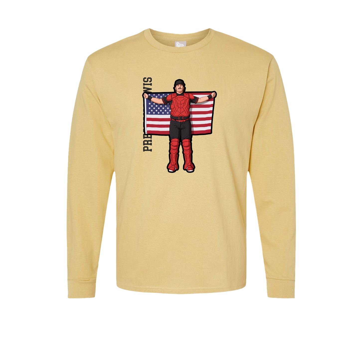 Long Sleeve Tee — Name Vertical in Vegas Gold