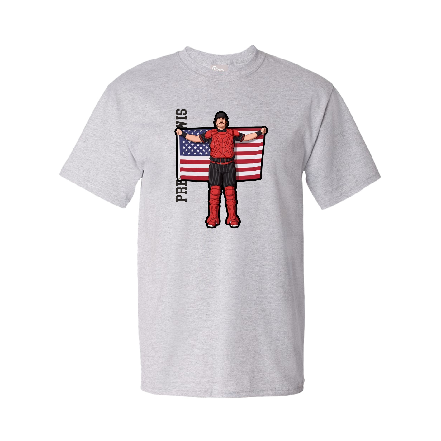 Youth Tee — Name Vertical in Grey