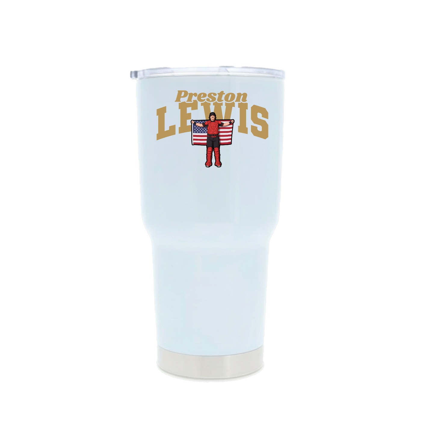 30oz Stainless Steel Tumbler — Signature Arch in White