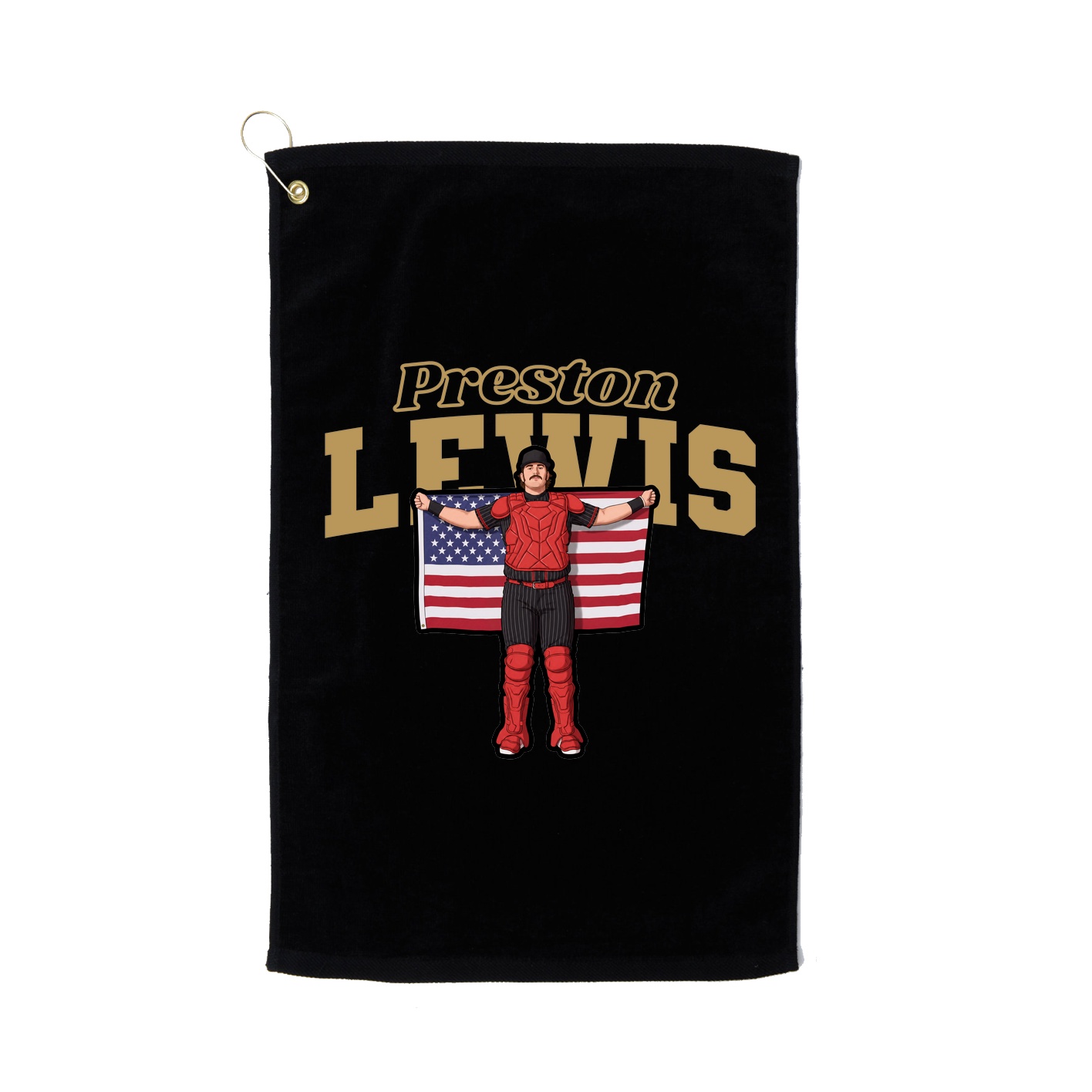 Golf Towel — Name Arch in Black