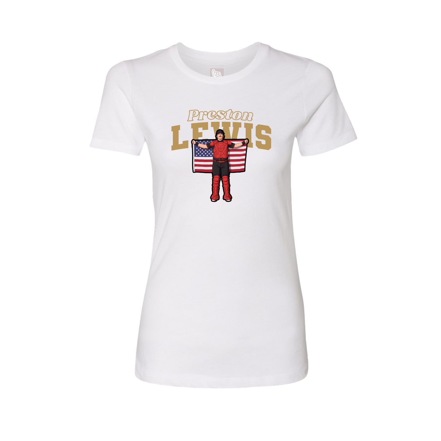 Fitted Women's Tee — Name Arch in White