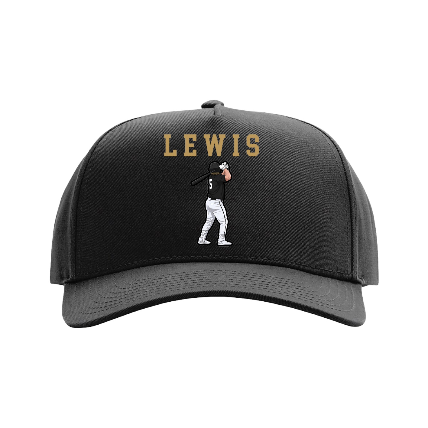 Full Fabric Five-Panel Champ Cap — Shirsey in Black
