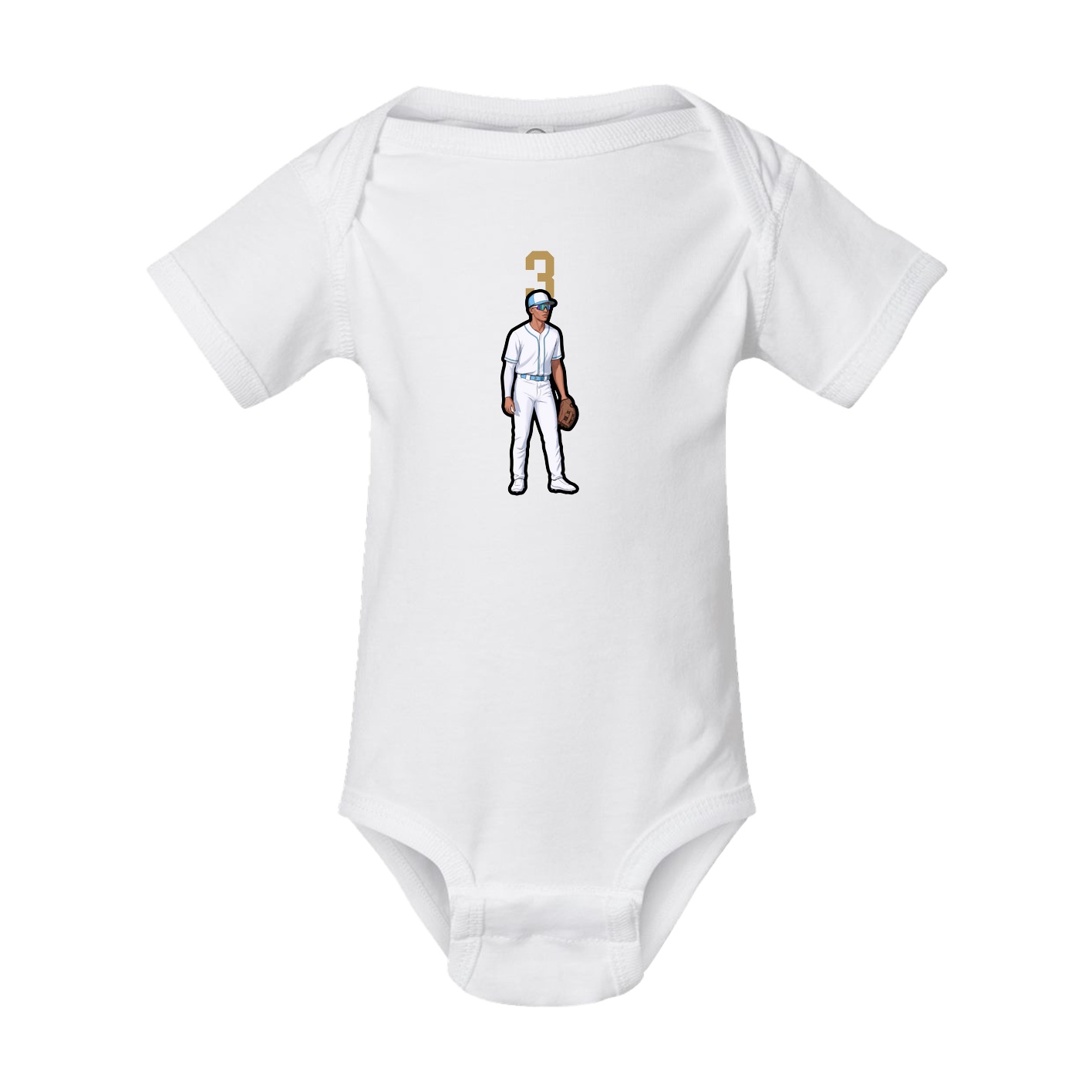 Baby Onesie — Number Top in White