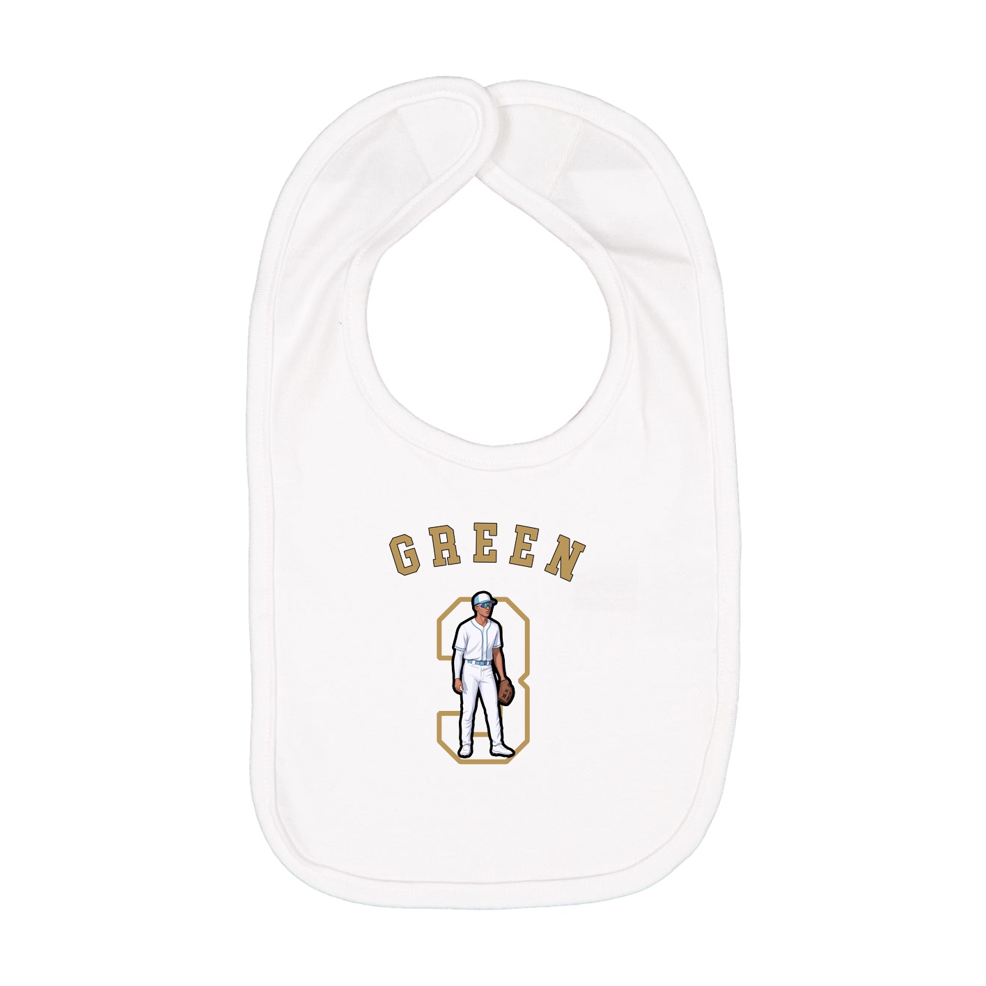 Infant Bib — Shirsey Arch in White