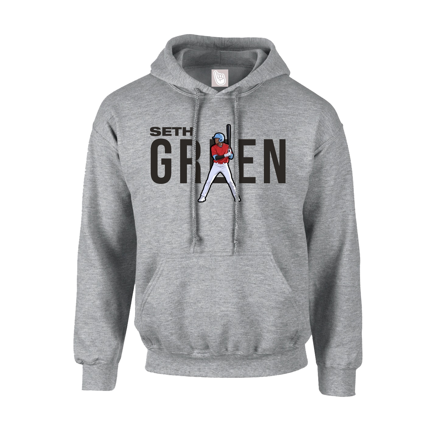 Hoodie — Player Name in Grey
