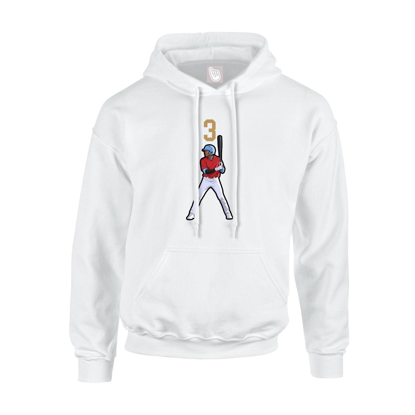 Youth Hoodie — Number Top in White