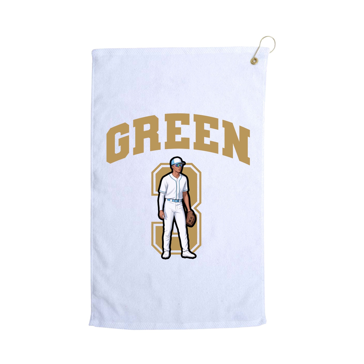 Golf Towel — Number in White