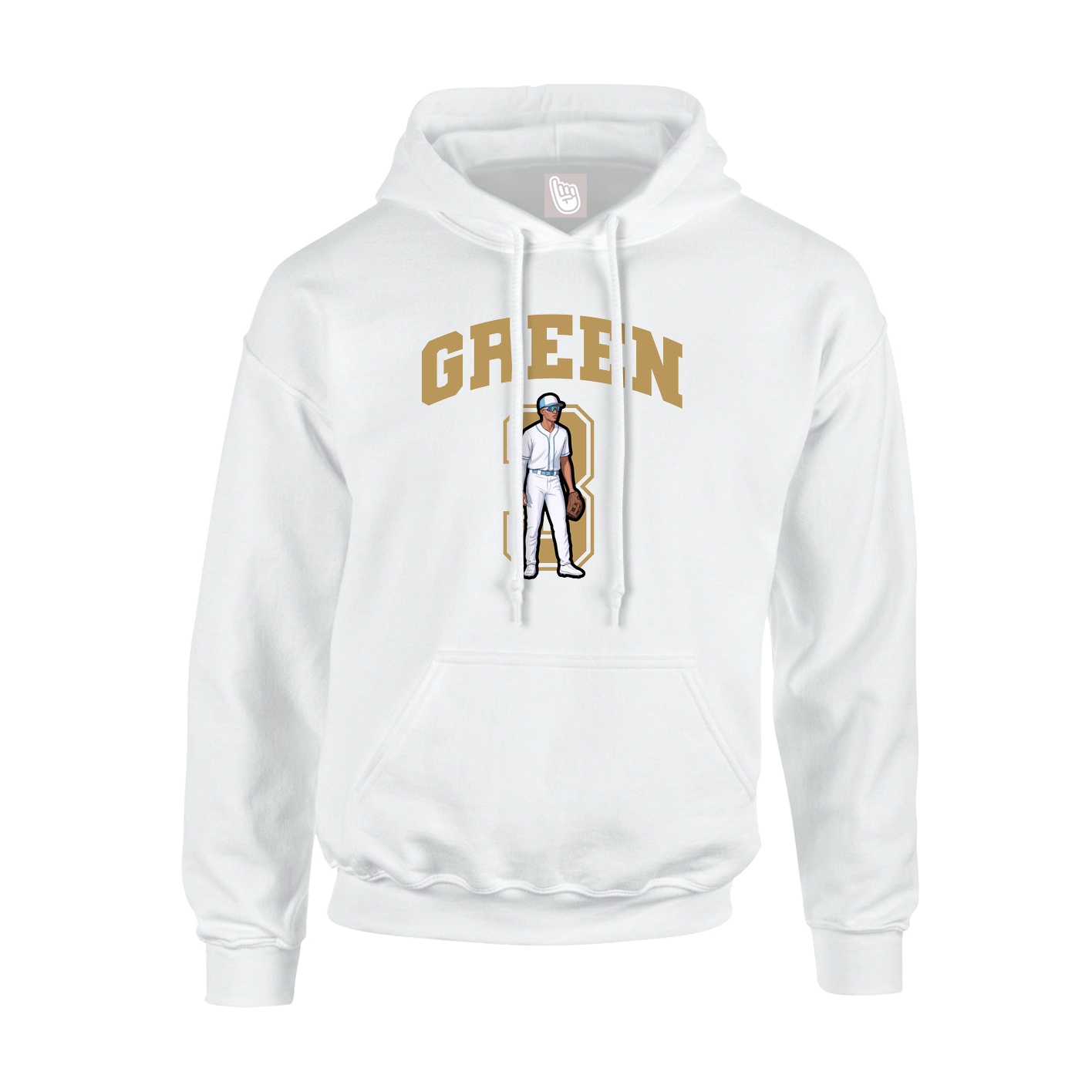 Hoodie — Number in White