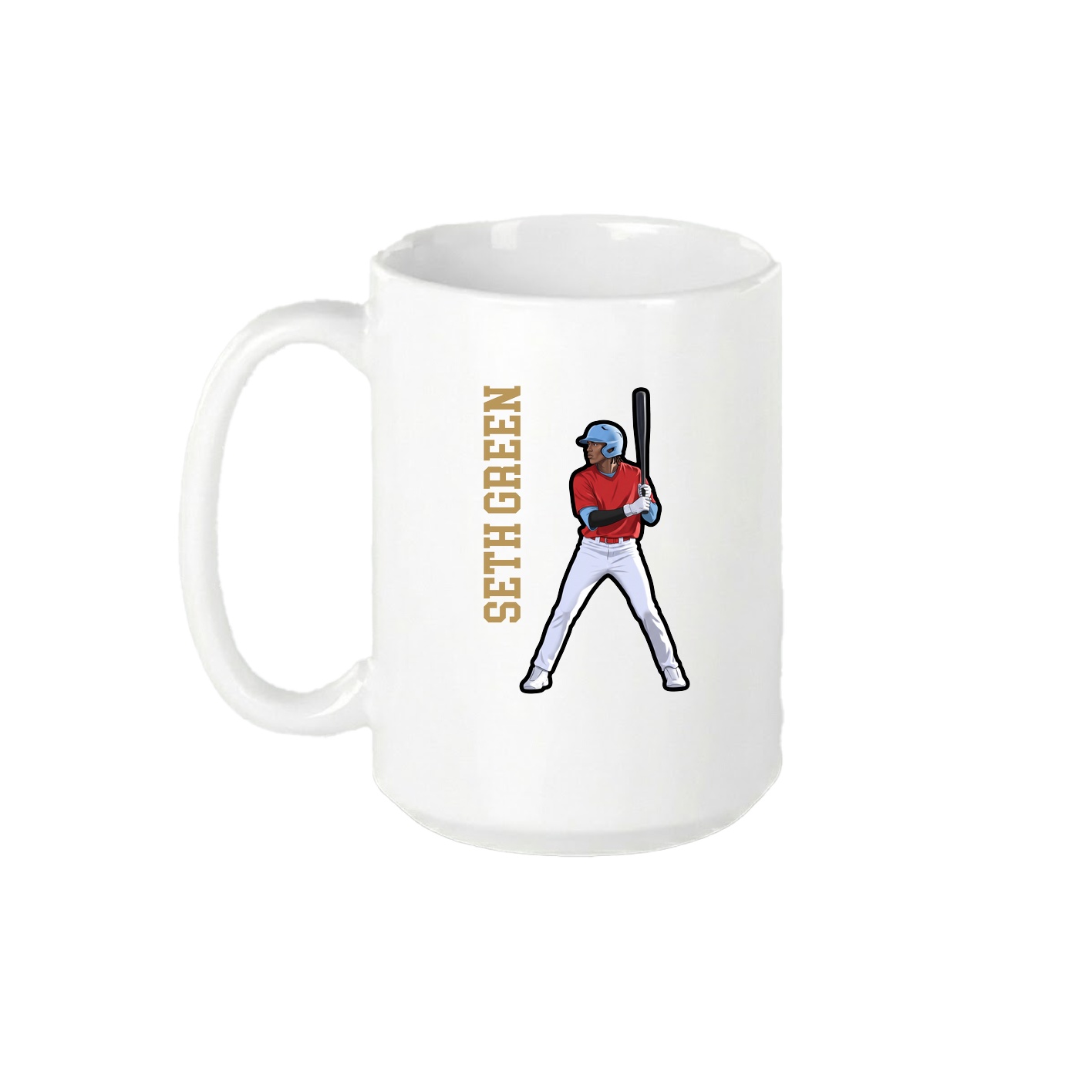 15oz Coffee Mug — Name Vertical in White