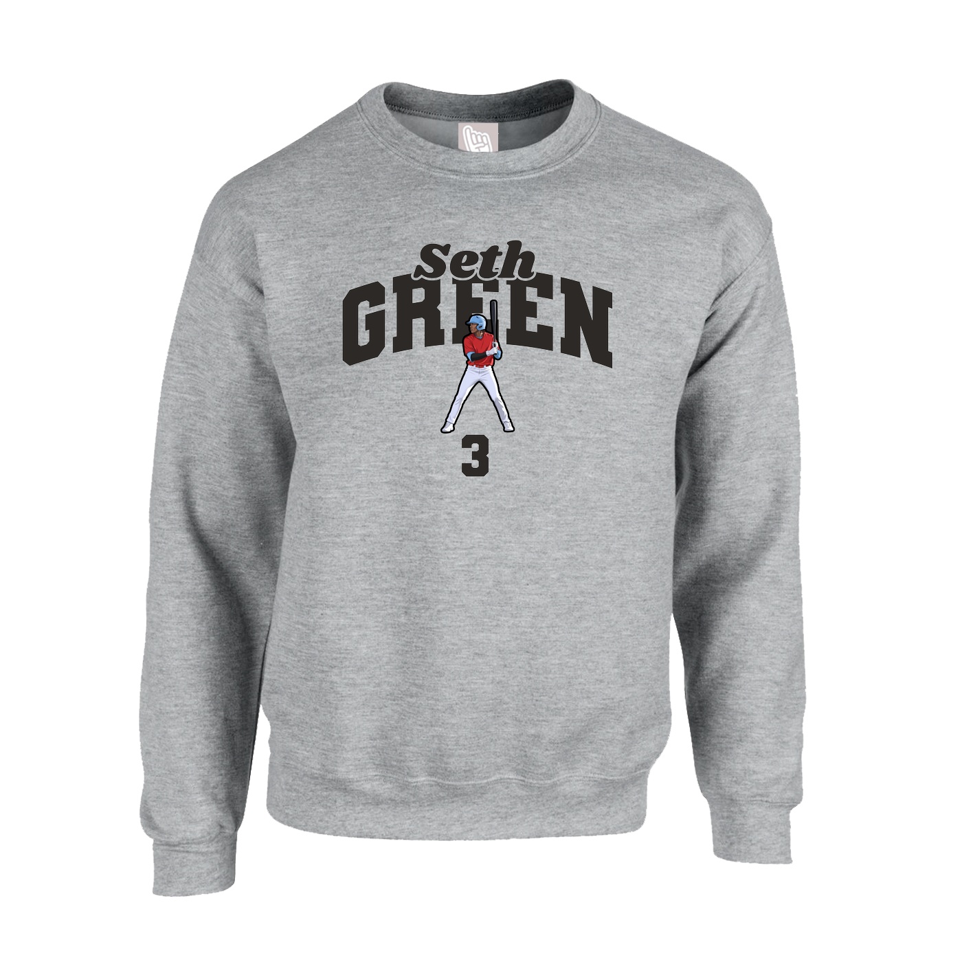 Fleece Crew — Signature Arch in Grey