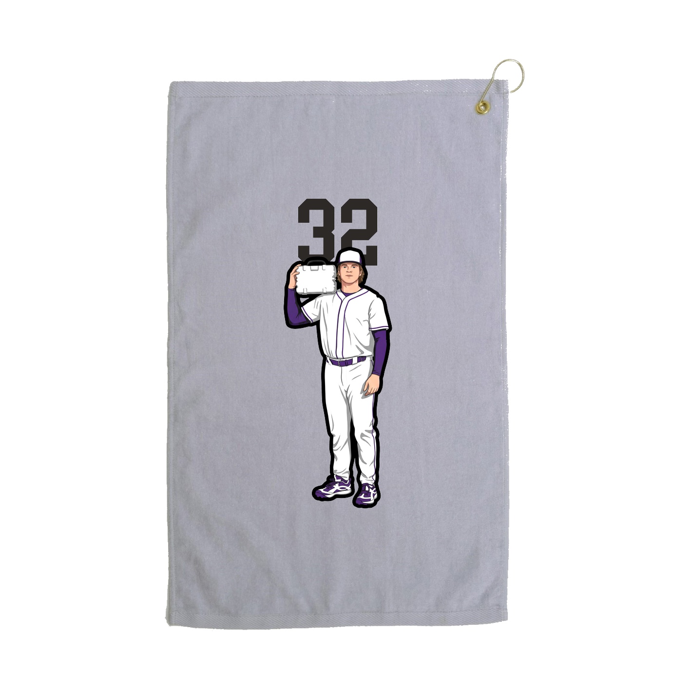Golf Towel — Number Top in Grey