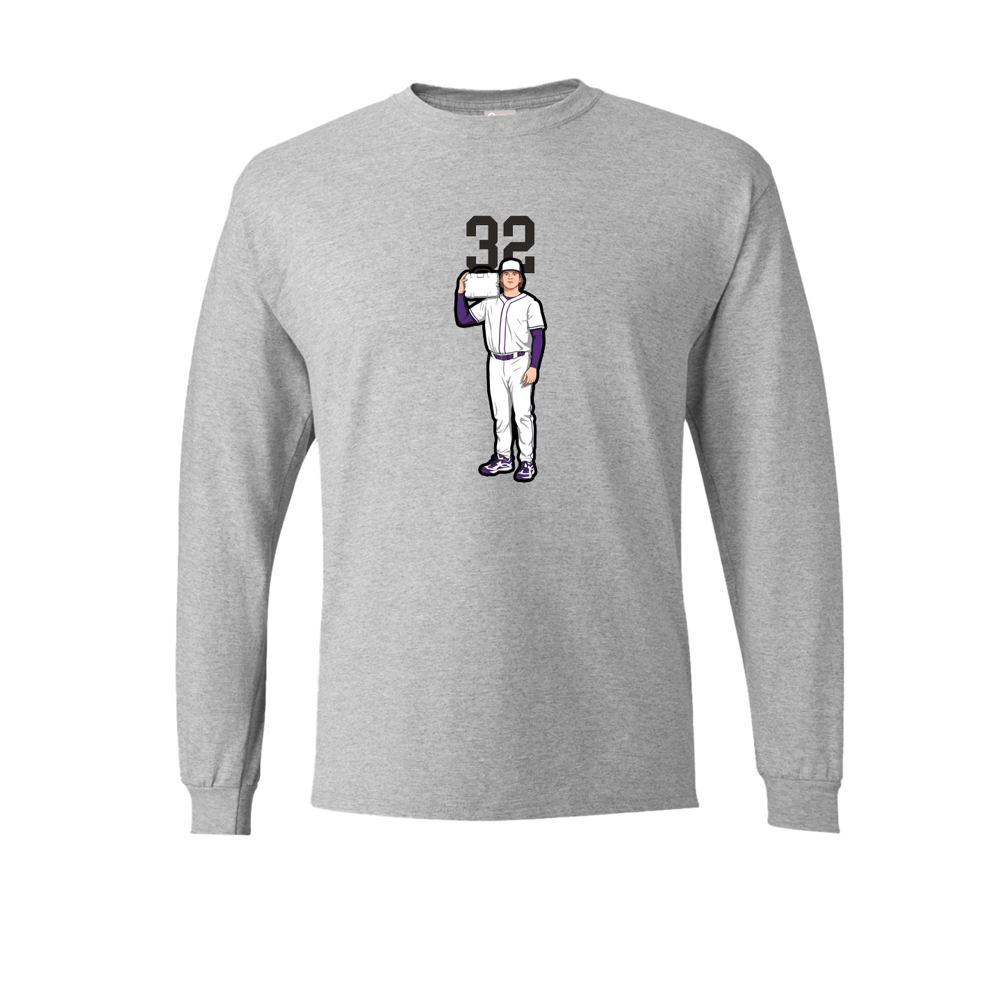 Long Sleeve Tee — Number Top in Grey
