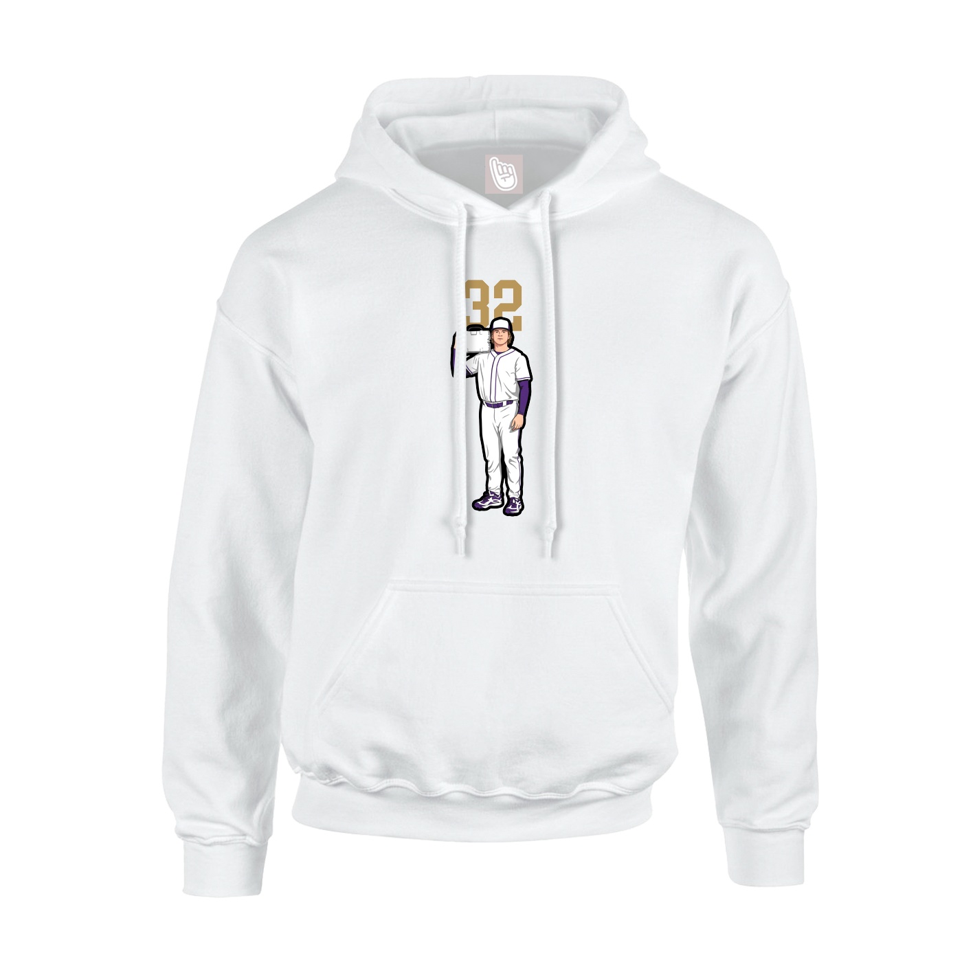 Hoodie — Number Top in White