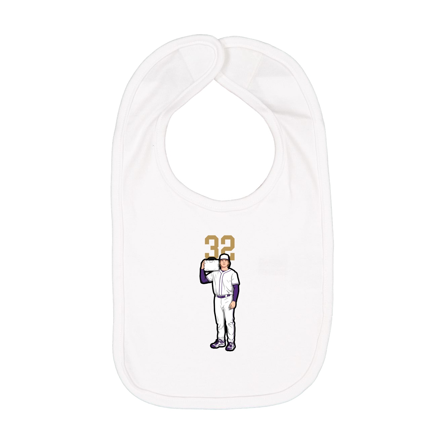 Infant Bib — Number Top in White