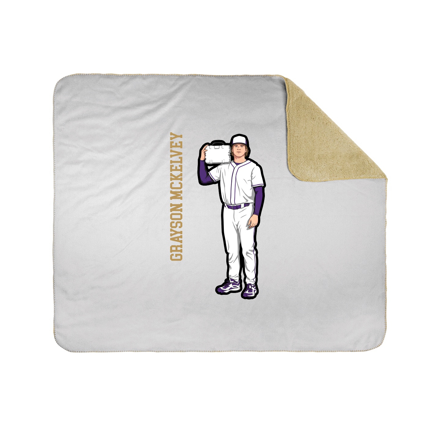 Throw Blanket — Name Vertical in White