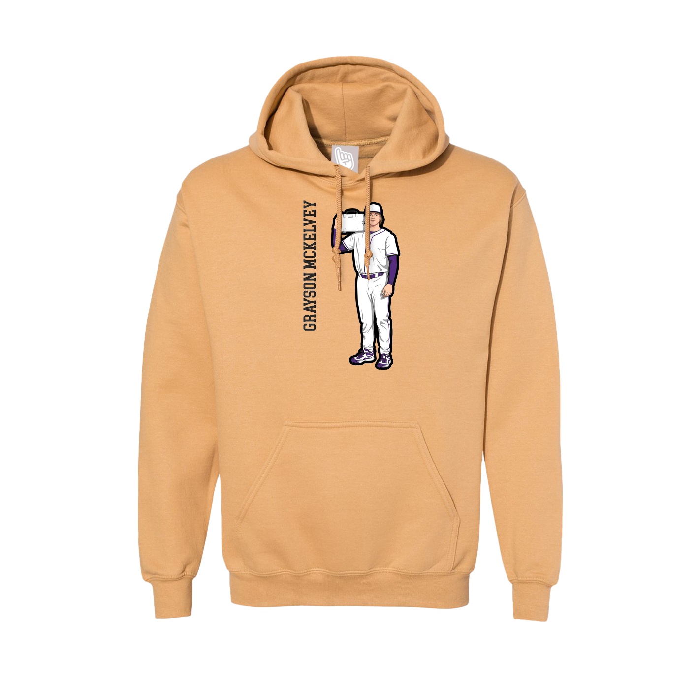 Hoodie — Name Vertical in Vegas Gold