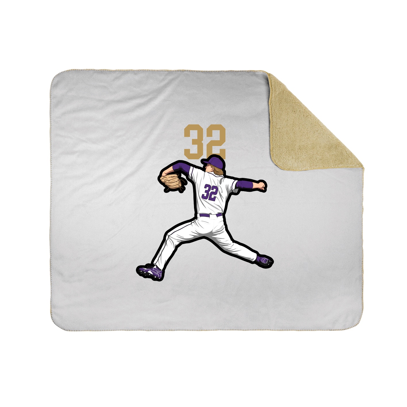 Throw Blanket — Number Top in White