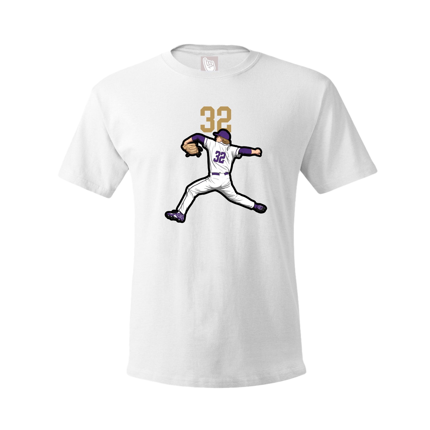 Youth Tee — Number Top in White