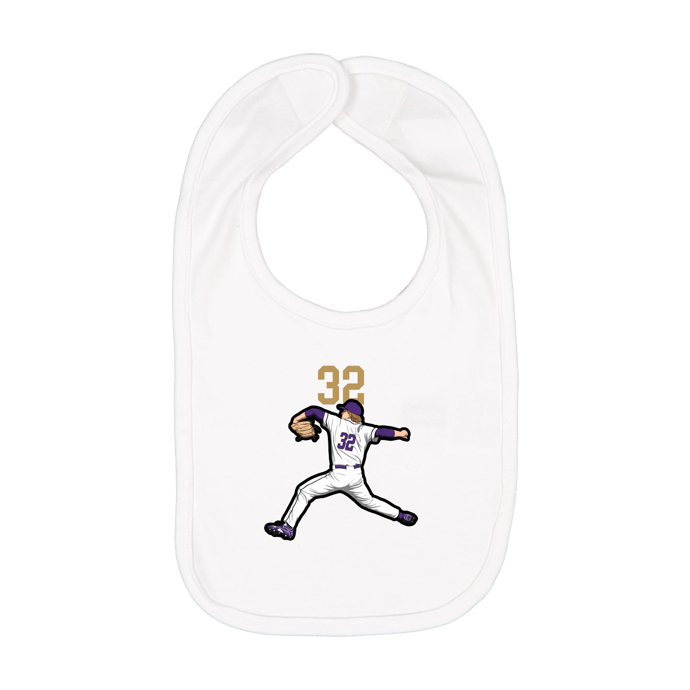 Infant Bib — Number Top in White