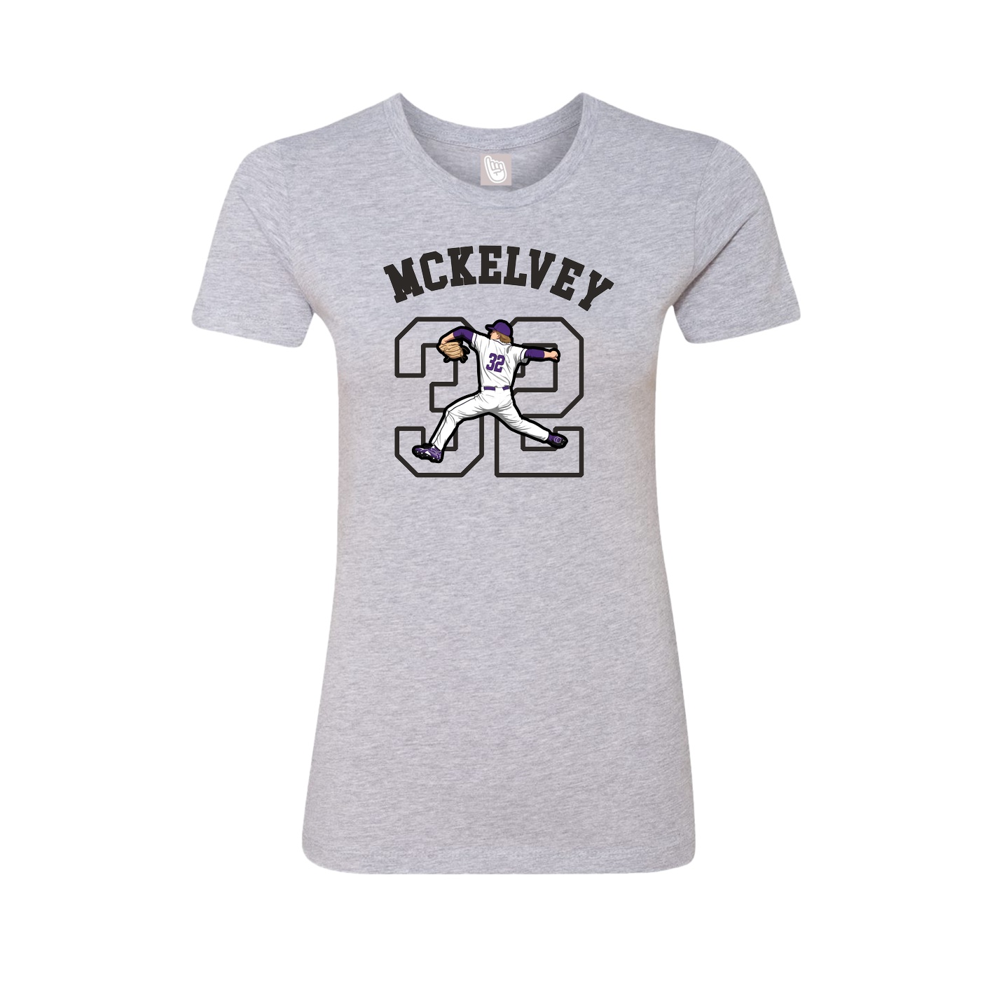 Fitted Women's Tee — Shirsey Arch in Grey