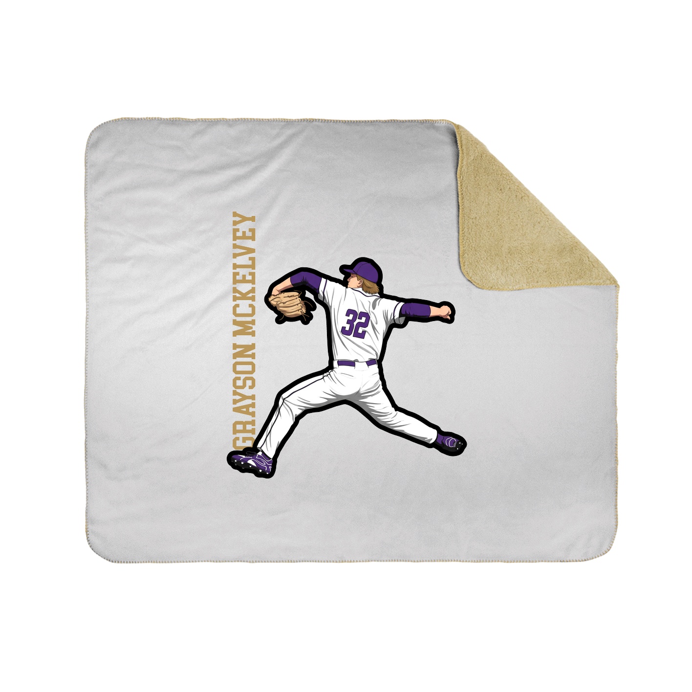 Throw Blanket — Name Vertical in White