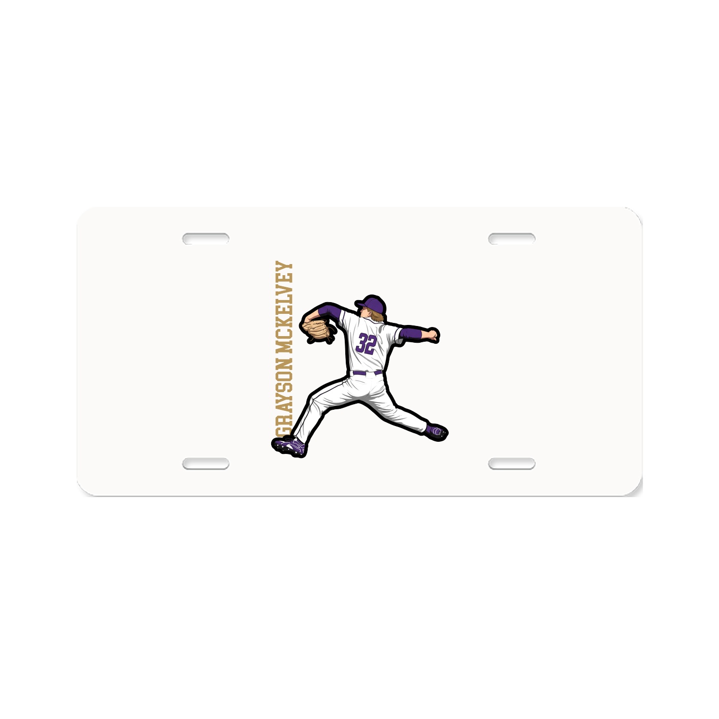License Plate — Name Vertical in Classic